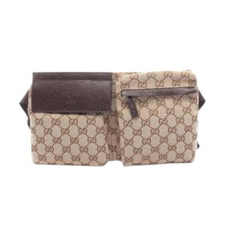Gucci Pre-owned GG Canvas Waist Bag - Heren - Vintage Heuptassen - Beige - ONE Size - Leer - Vintage