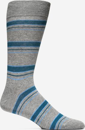 Cole Haan Mens Stripe Dress Crew Socks - Grey