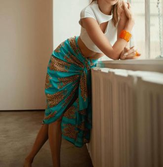 Guadalupe Design Womens Pareo Skirt In Cyan