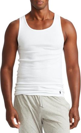 Polo Ralph Lauren 3-Pack Cotton Rib Tank Undershirts in White/white at Nordstrom, Size X-Large