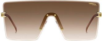Carrera 99mm Shield Mask Sunglasses in Gold Ivory/Brown Sf at Nordstrom