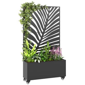 OEM Fioriera In Metallo Con Traliccio Per Balcone Nera 90 X 30 X 160 Cm