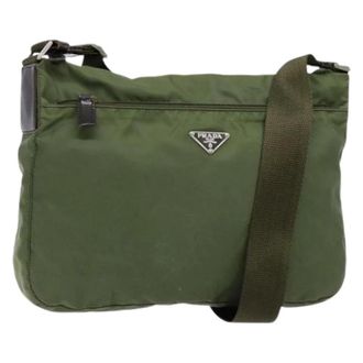 Prada Pre-owned Nylon prada-bags - Dames - Pre-owned - Groen - Maat: ONE Size Nylon