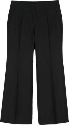 Givenchy Zwarte wollen mix tailored broek - Dames - Wijde Broeken - Zwart - S - Wol - Broeken