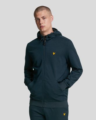 Lyle & Scott Mens Sports Full-Zip Hoodie Navy viscose - Size Medium