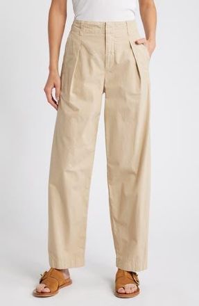 Rag & Bone Donovan Pleated Wide Leg Twill Pants in Khaki at Nordstrom Rack, Size 2