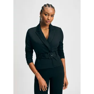 Isaac Mizrahi New York Belted Ponte Jacket