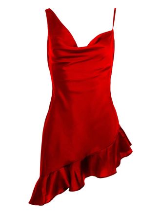 Azeeza Daphne ruffled mini dress - women - Polyester/Lycra - M - Red