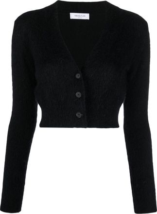 Fabiana Filippi cropped wool-blend cardigan - women - Mohair/Alpaca/Polyamide/Virgin Wool/Silk/Other Materials - 44 - Black