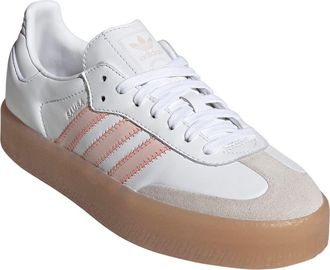 adidas Sambae Sneaker in White/Sandy Pink/Flash Red at Nordstrom, Size 10.5