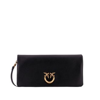 Pinko Black Leather Clutch Bag