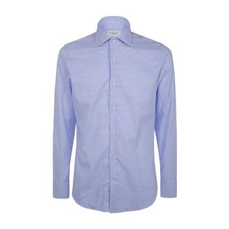 Tintoria Mattei Shirt - Heren - Zakelijke Overhemden - Blauw - L - Overhemden