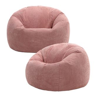 Icon Brand Kingston Classic Beanbag, Corduroy 2 Pack in Light Pink