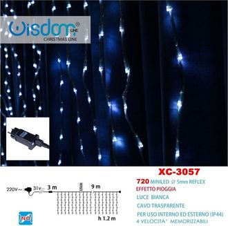 Trade Shop Trade Shop - Luminosa Natalizia 720 Mini Led Effetto Piogetto Luce Bianca Ip44 Xc-3057