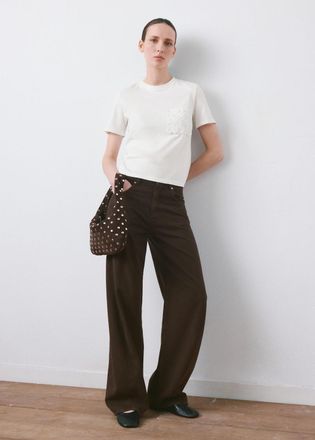 Mango Maglietta cotone ricamato bianco sporco - Donna - XXS - MANGO