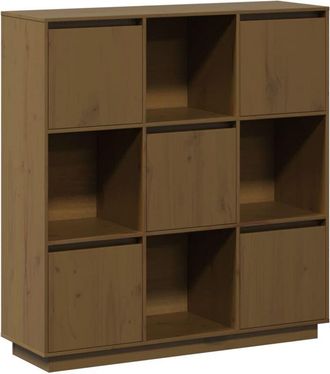 vidaXL Highboard Honey Brown 110.5x35x117 cm Solid Wood Pine Vidaxl