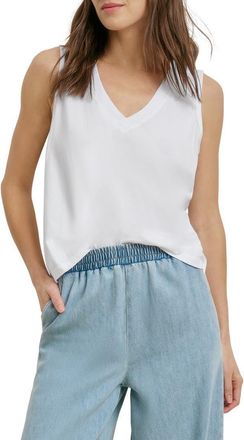 Favorite Daughter The Everyday Organic Cotton V-Neck Tank in White at Nordstrom, Size X-Large