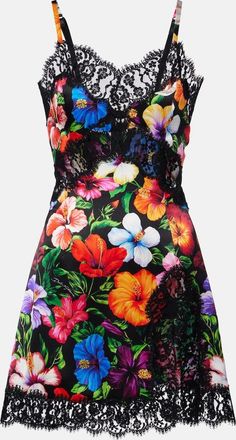 Dolce & Gabbana Abito corto in misto seta e cotone