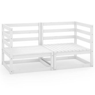 Berkfield Home Garden 2-Seater Sofa White Solid Pinewood