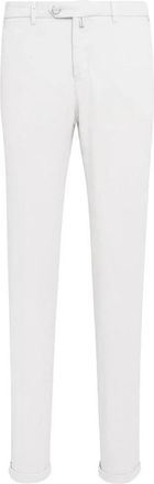 Kiton Linnen Broek - Heren - Slim Fit Broeken - Grijs - W33 - Linnen - Broeken