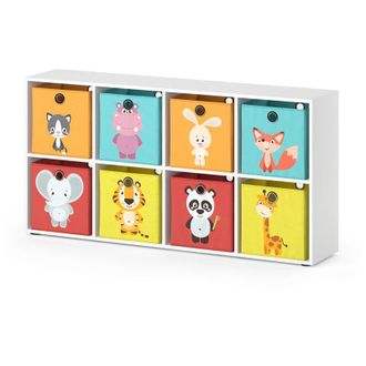 Vicco Estanter&iacute;a Infantil Scutum, Blanco, 143 X 72 Cm Con 8 Cajas Plegables