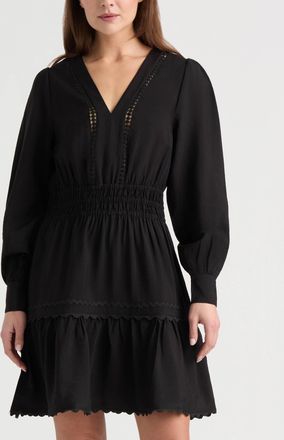 Ellen Tracy Womens Long Sleeve Dress with Flounce Hem