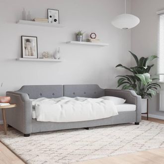 vidaXL Sof&aacute; Cama Sin Colch&oacute;n Tela Gris Claro 100x200 Cm Vidaxl