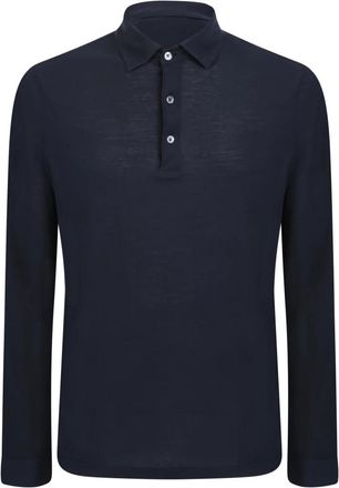 Dell'Oglio Blauw Polo Shirt Klassiek Ontwerp - Heren - Polos - Blauw - 3XL - Katoen - Tops