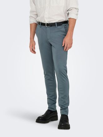 Only & Sons Chinohose ONLY & SONS ONSMARK SLIM GW 0209 PANT NOOS, Herren, Gr. 30, L&auml;nge 34, grau (stormy weather), Web, Obermaterial: 64% Viskose, 31% Polyester, 