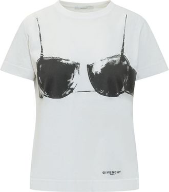 Givenchy White Graphic Crew Neck T-Shirt