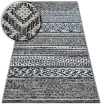 RugsX Rugsx - Alfombra De Cuerda Sisal Loft 21118 Boho Marfil/plateado/gris Grey 160x230 Cm