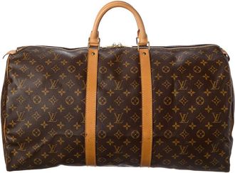 Louis Vuitton Brown Monogram Coated Canvas Keepall 55 (Authentic Pre-Loved)