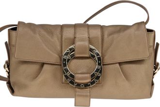 Bulgari Chandra Gold Leather Shoulder Bag (Pre-Owned)