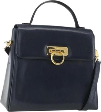 Ferragamo Pre-owned Handbag - Dames - Vintage Handtas - Blauw - ONE Size - Leer - Vintage