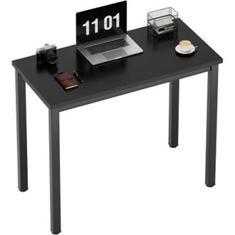 Soges Scrivania per computer piccola 80 x 40 cm, scrivania per PC, scrivania per ufficio, scrivania angolare per ufficio domestico,Nero
