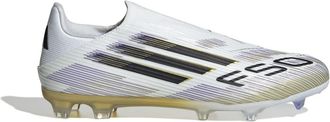 adidas Mens League Laceless Adults Firm Ground Football Boots in White/Blk/Gold