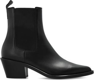 Gianvito Rossi Wylie Enkellaarsjes met Hak - Dames - Cowboylaarzen - Zwart - 37 EU - Leer - Schoenen