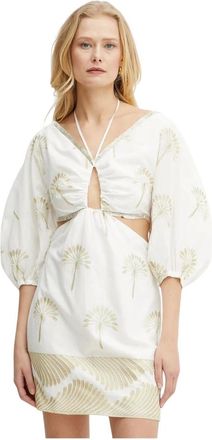 Simona Corsellini Kleedjes, Dames, Wit, XS, Katoen, Shirt Dress