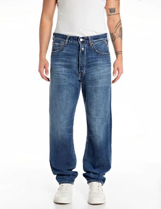 Replay Straight-Jeans REPLAY M9Z1 9Zero1 90&acute;s Straight Fit, Herren, Gr. 32, L&auml;nge 34, blau (dunkelblau), Denim/Jeans, Obermaterial: 100% Baumwolle, loose fit
