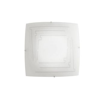 Netlighting CONCEPT 4 Light Patterned Glass Flush Ceiling Light White 50x50cm | Size: 50x50 cm