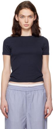 Tシャツ・カットソー AUTRY FW25 Dark blue cotton t-shirt (LSPX A6JB) 関税&送料込】Autry Dark Blue Cotton T-Shirt (AUTRY/Tシャツ