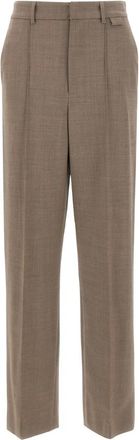 Fabiana Filippi Rechte broek - Dames - Straight fit broeken - Bruin - S - Wol - Broeken