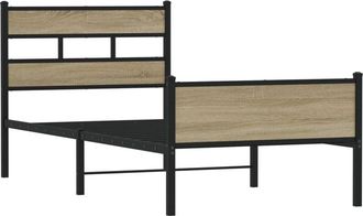 vidaXL Bed Frame without Mattress Sonoma Oak 107x203 cm Engineered Wood Vidaxl