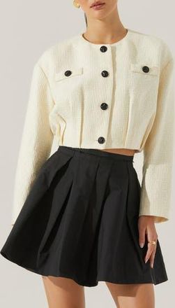 ASTR the Label Edana Tweed Crop Jacket in Cream at Nordstrom Rack, Size Medium