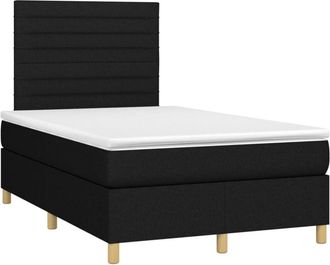 vidaXL Cama Box Spring Con Colch&oacute;n Led Tela Negro 120x200 Cm Vidaxl
