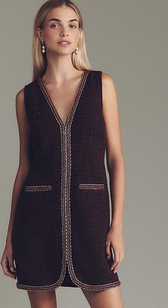 Walter Baker Evie Sleeveless V-Neck Tweed Mini Dress