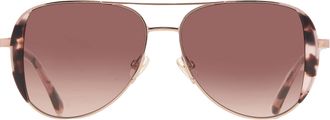 Kate Spade New York Brown Shaded Aviator Ladies Sunglasses KS NAVY/G/S 0000/HA 53