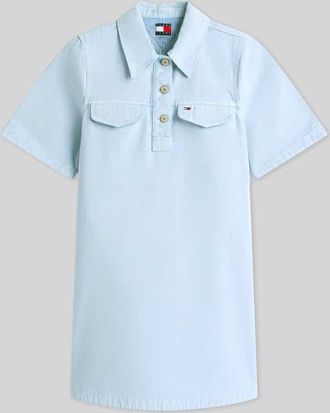 Tommy Jeans Oversized Minikleid aus reiner Baumwolle in Hellblau, Gr&ouml;&szlig;e XXS