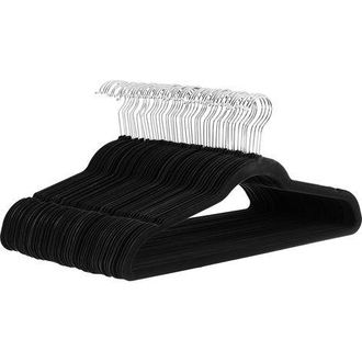 OEM Juego De 50 Perchas De Terciopelo Para Trajes, Negras