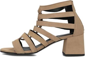 Notre-V Sandalen met hoge hak - Dames - Sandalen met hakken - Beige - 38 EU - Leer - Schoenen